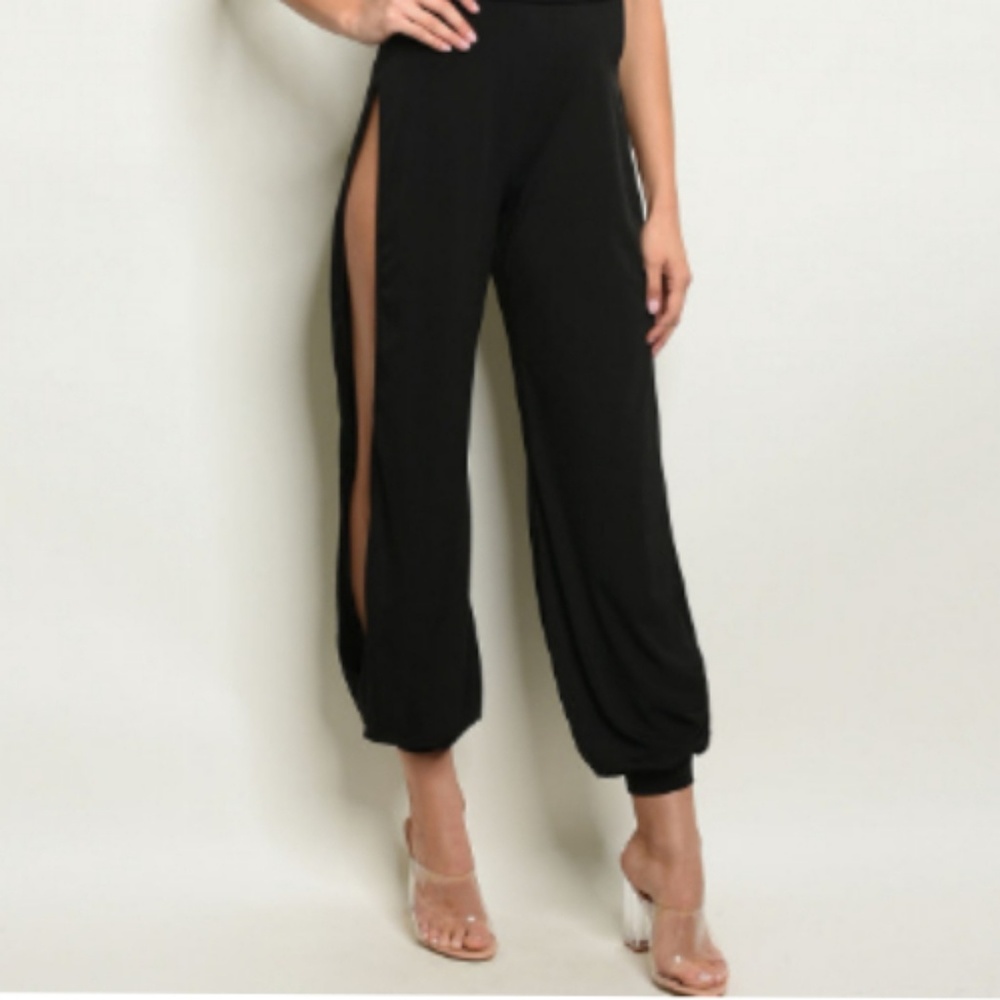 1 LEFT  BLACK SIDE SLIT JUMPSUIT🌷 - Picture 4 of 5
